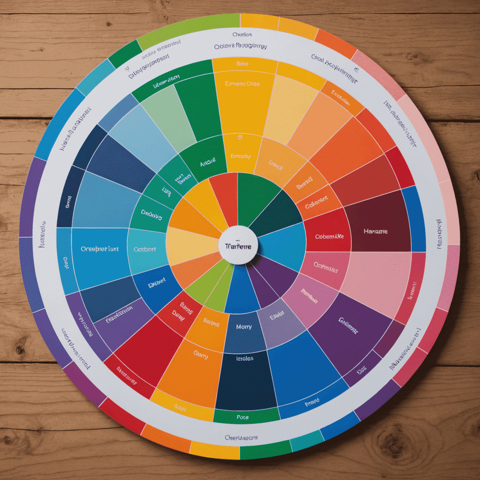 Imagen mostrando una rueda de color con emociones asociadas a cada tono, ilustrando la psicología del color en el diseño web